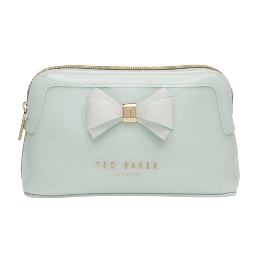 TED BAKER LONDON “Abbie” Bow Large Cosmetic / Washbag Seafoam Green NWT